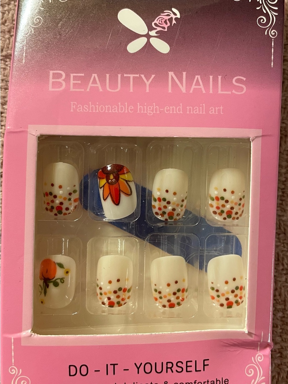 NEW Thanksgiving Press On Nails 24pc Fall Turkey Set Box Damage